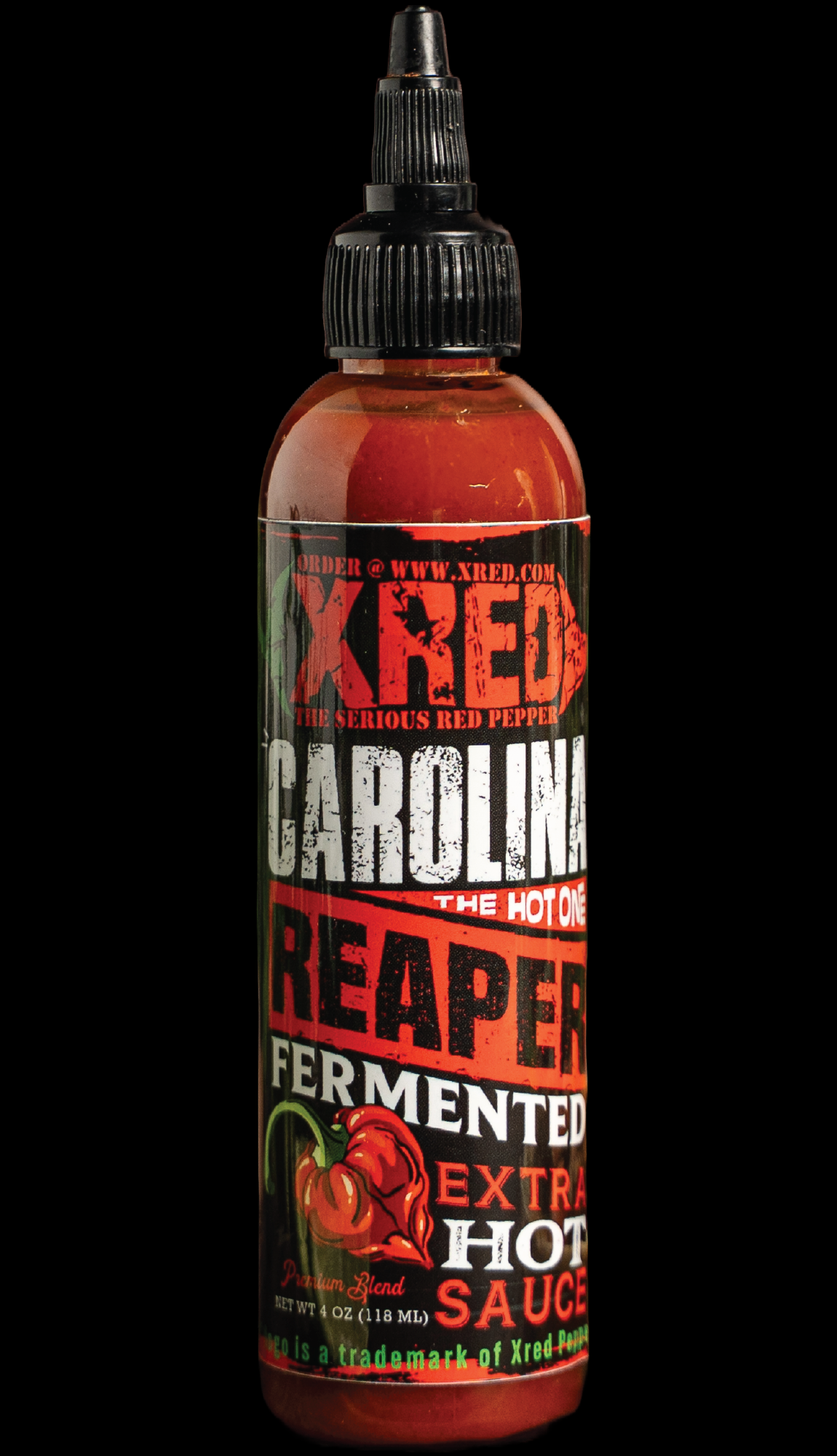 Xred's Carolina Reaper Extra Hot Sauce with Cane Vinegar 4.6oz.