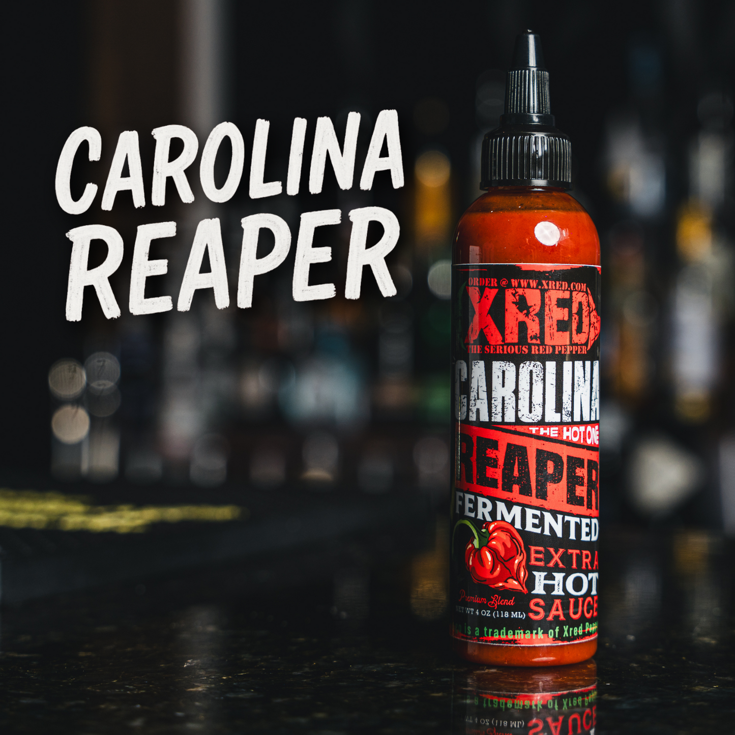 Xred's Carolina Reaper Extra Hot Sauce with Cane Vinegar 4.6oz.