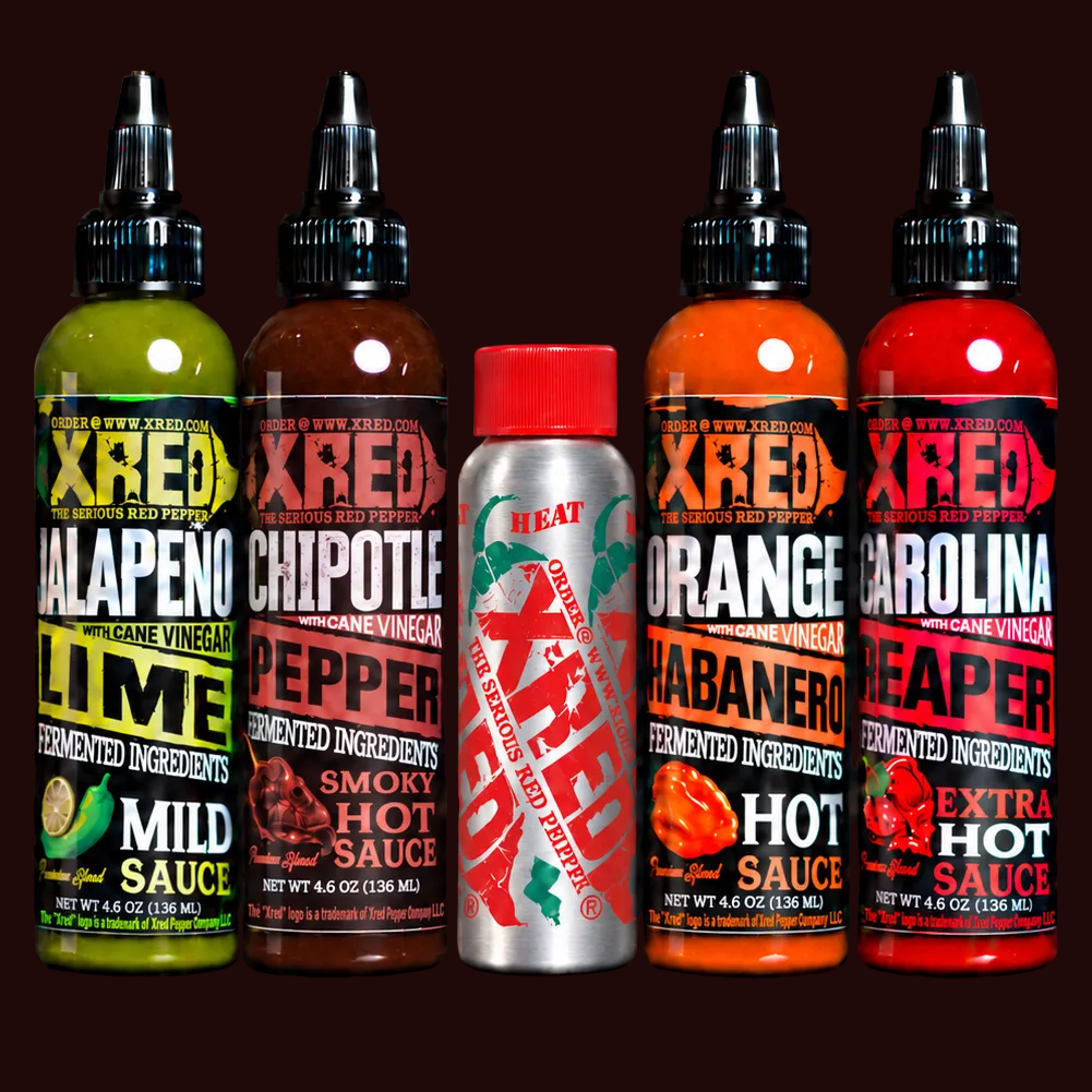 The Xred 5 Star Bundle - XPP + All 4 Hot Sauces Save with subscription!