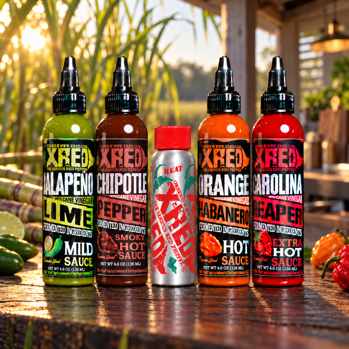 The Xred 5 Star Bundle - XPP + All 4 Hot Sauces Save with subscription!