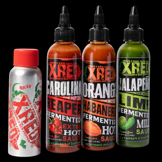 Xred Pepper Powder & Hot Sauce Bundle. Save with subscription!