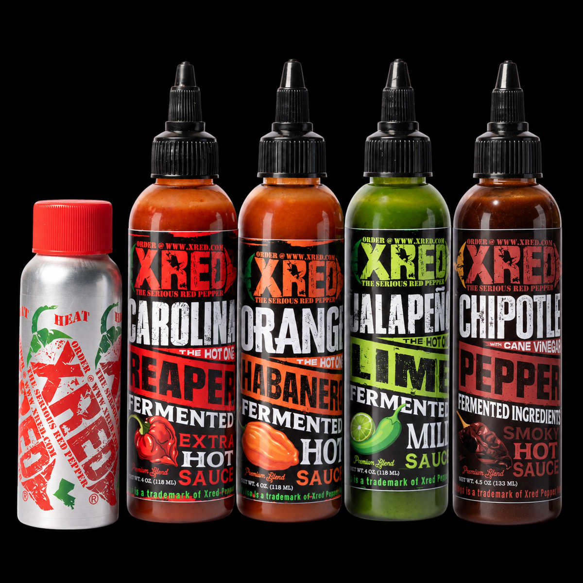 The Xred 5 Star Bundle - XPP + All 4 Hot Sauces Save with subscription!