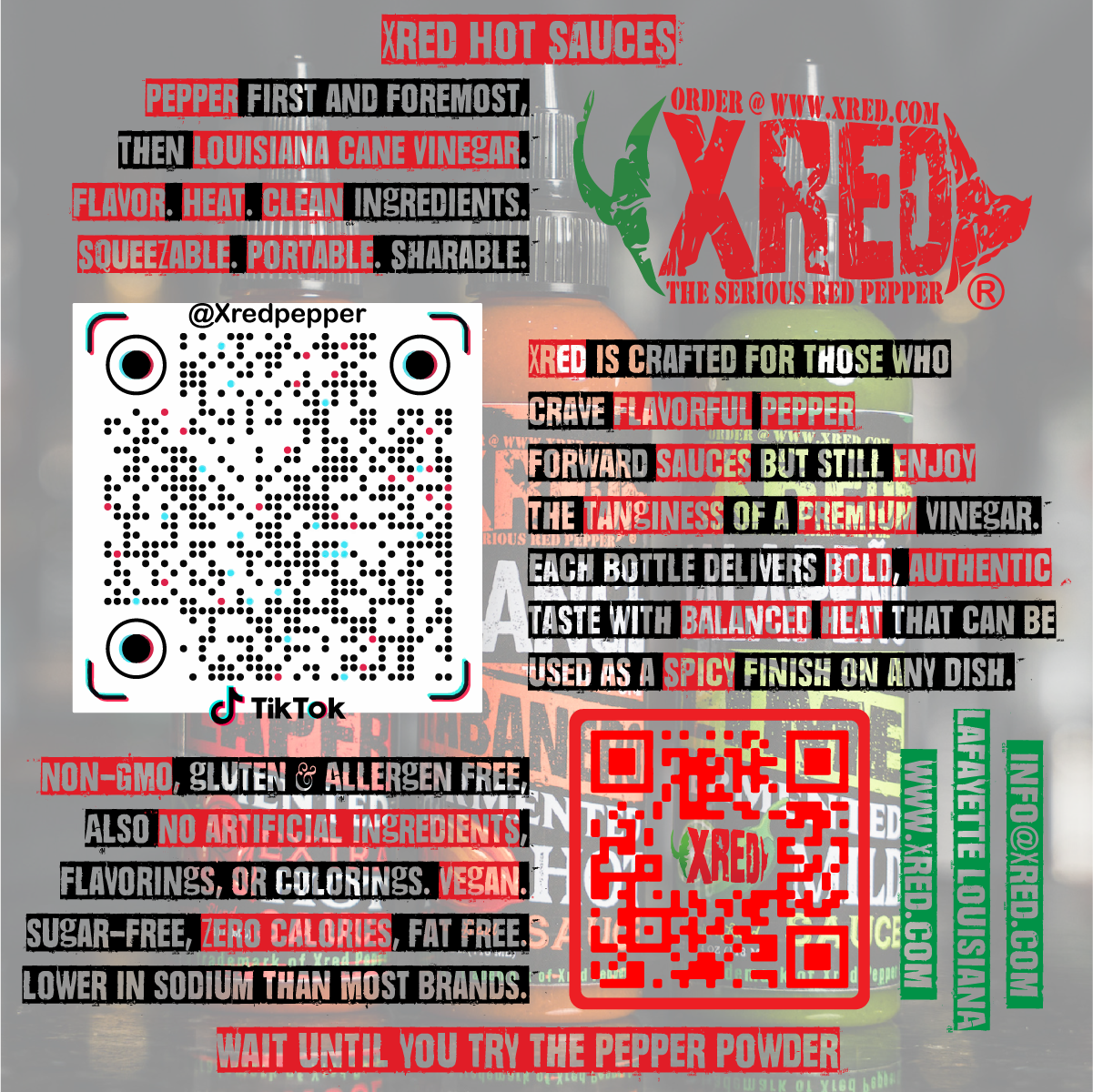 Xred's Carolina Reaper Extra Hot Sauce with Cane Vinegar 4.6oz.