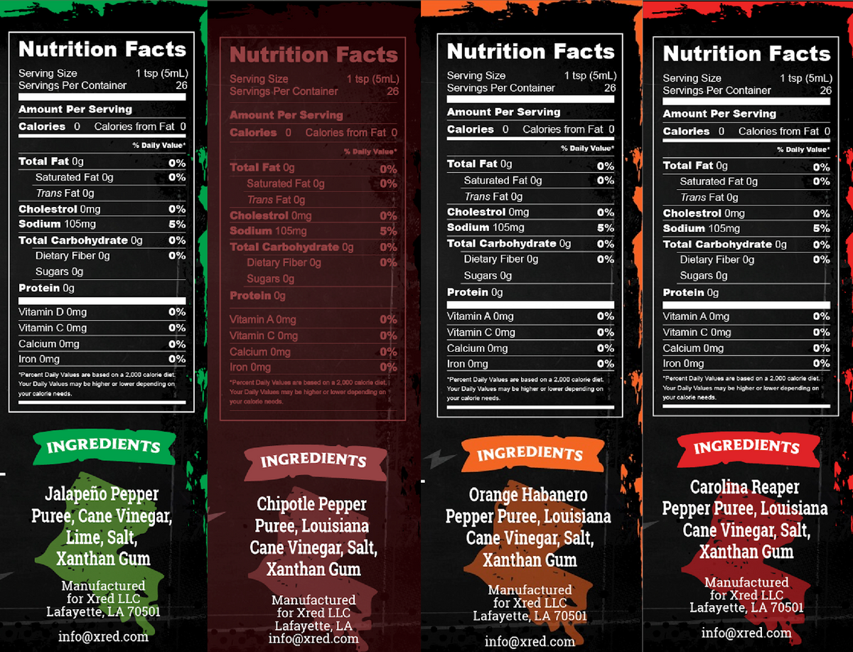 The Xred 5 Star Bundle - XPP + All 4 Hot Sauces Save with subscription!